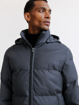 Short charcoal down jacket