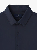 Chemise slim en maille jersey marine