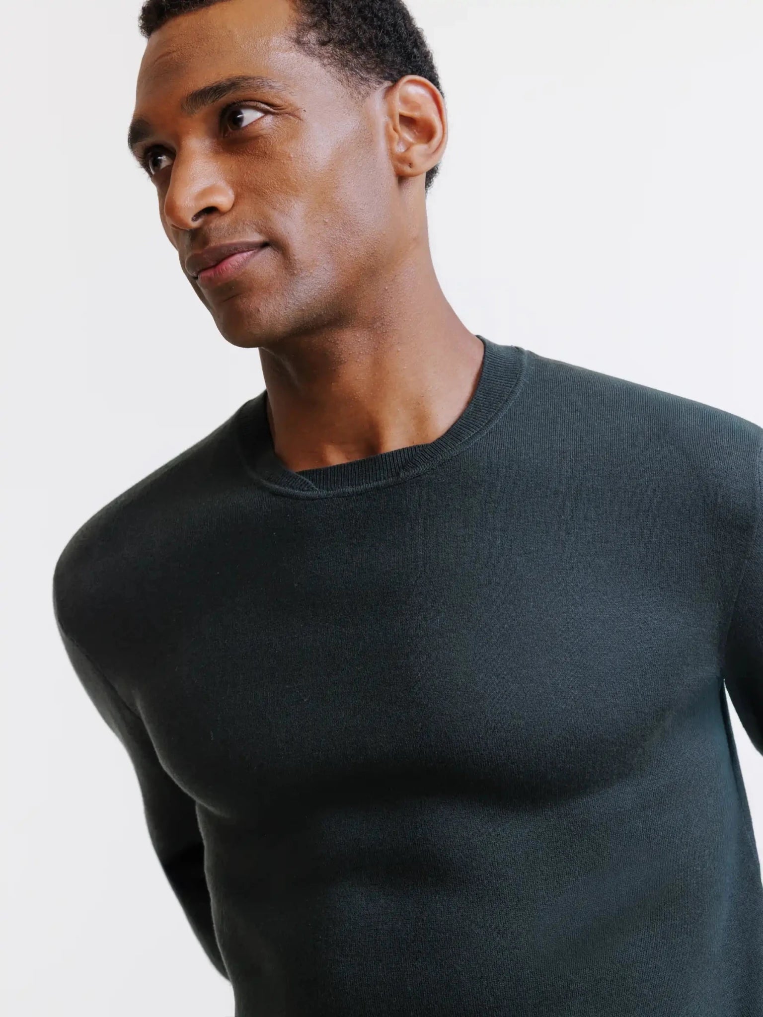 Dark khaki teddy round neck jumper
