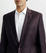 2-button suit, majority burgundy wool f