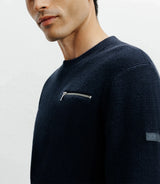 Round-neck navy sweater
