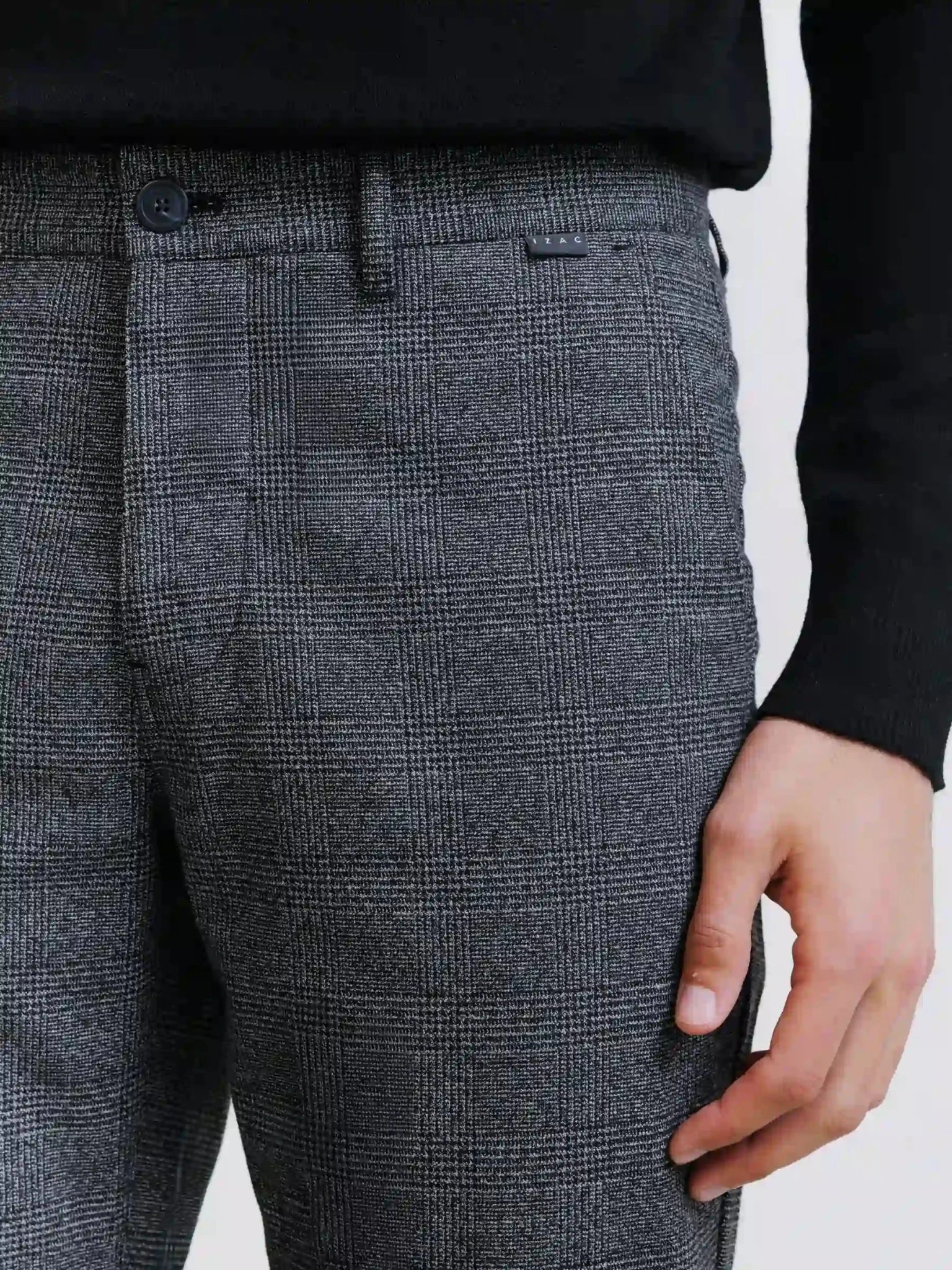 Pantalon carreaux anthracite - IZAC
