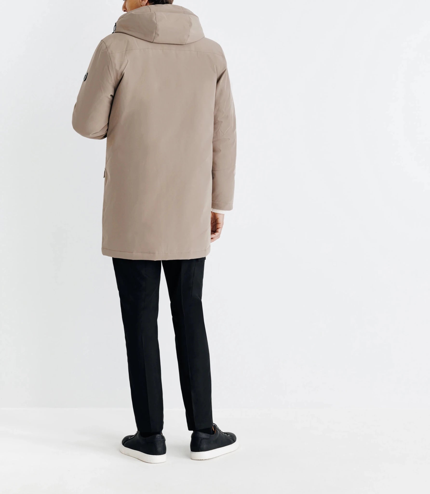 Taupe hooded parka