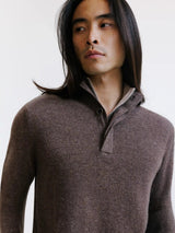 Pull col montant 100% cachemire marron - IZAC