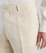 Pantalon ville 100% lin beige - IZAC