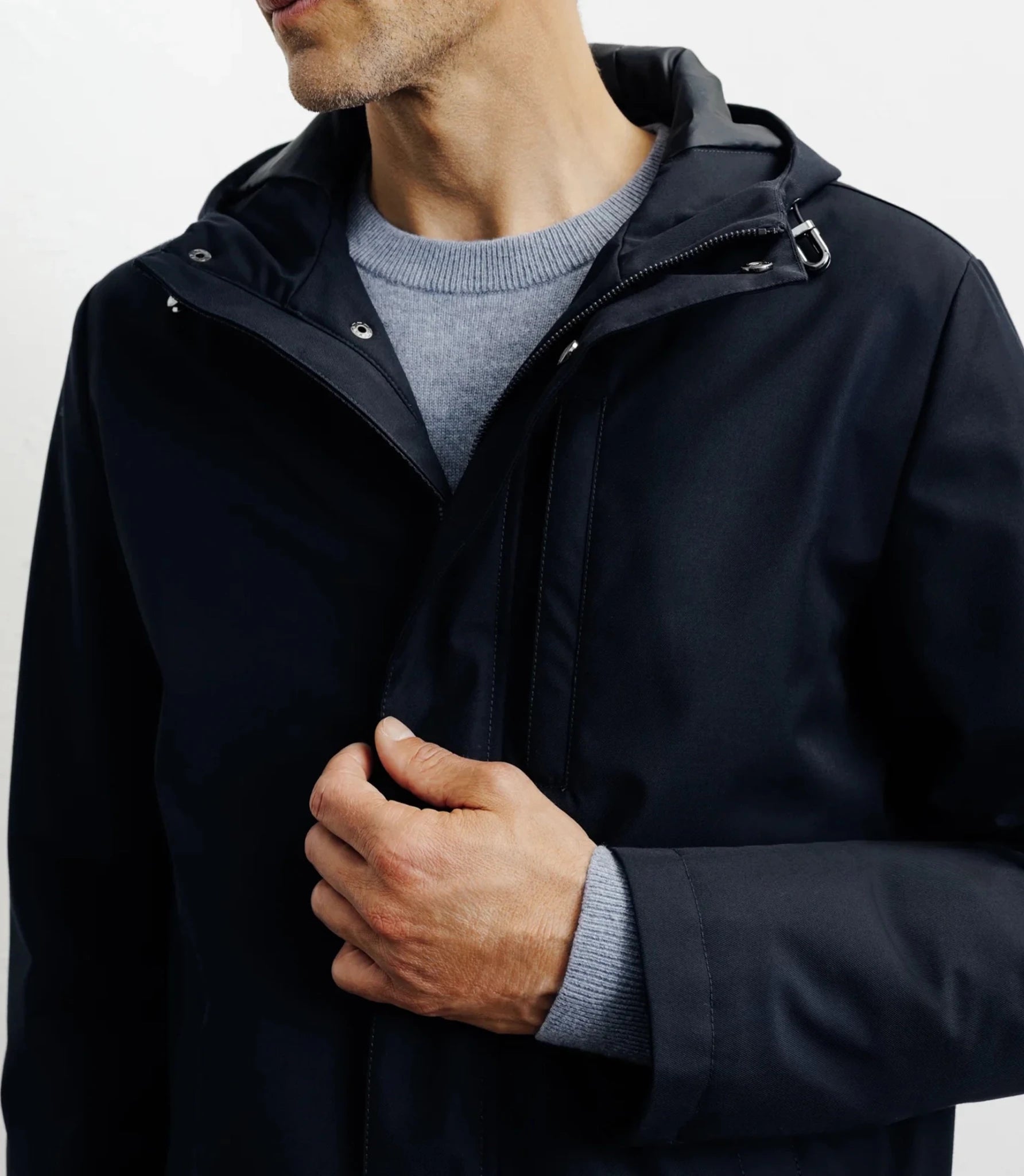 Parka légère à capuche marine - IZAC