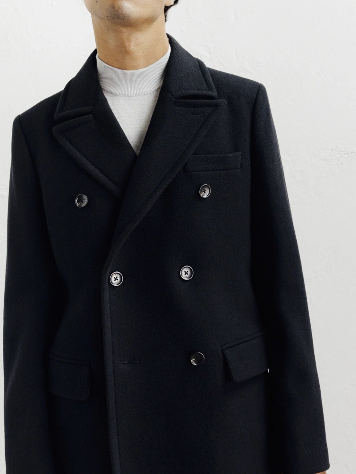 Manteau ville croisé noir