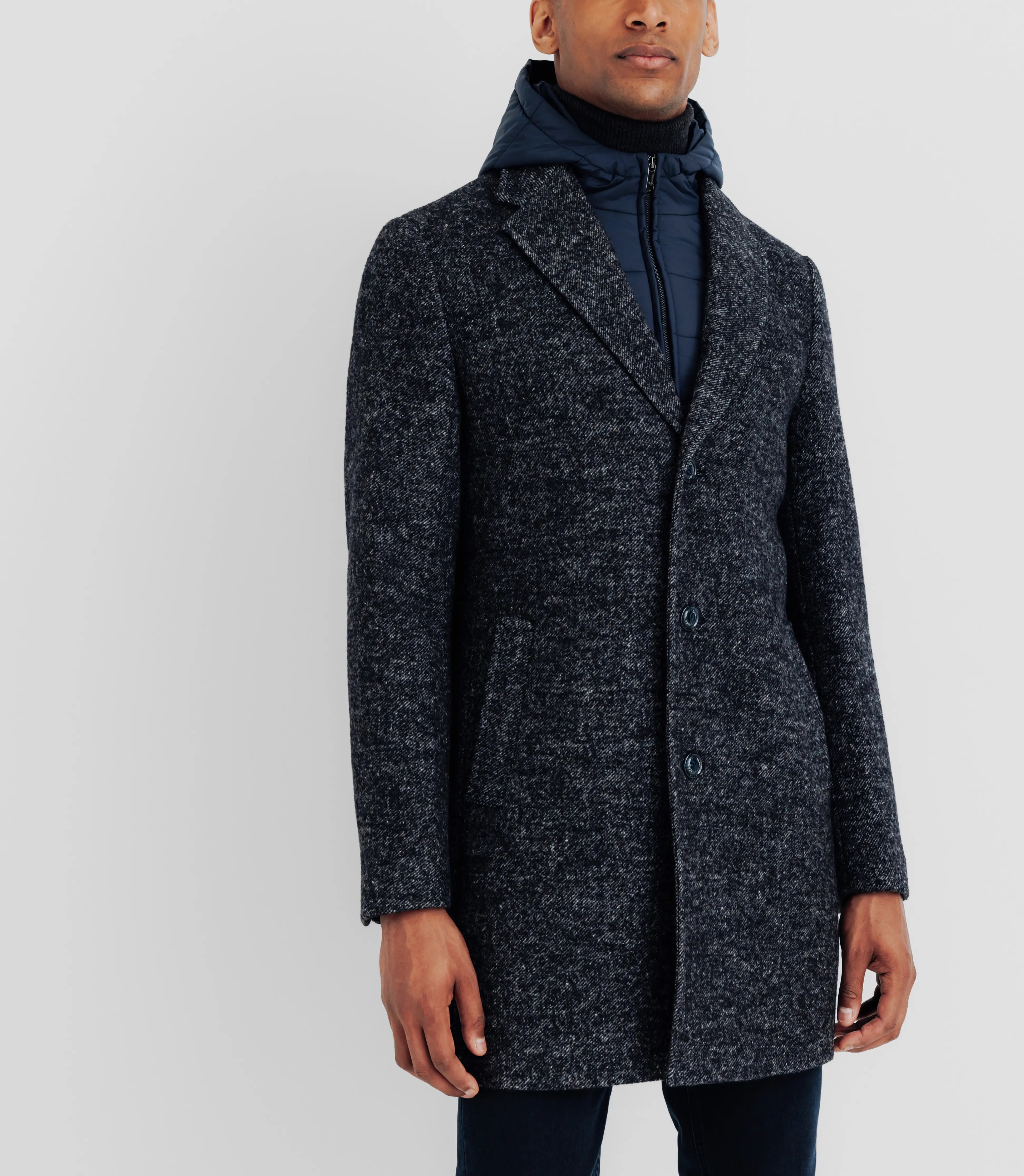 Manteau ville parementure amovible marine - IZAC