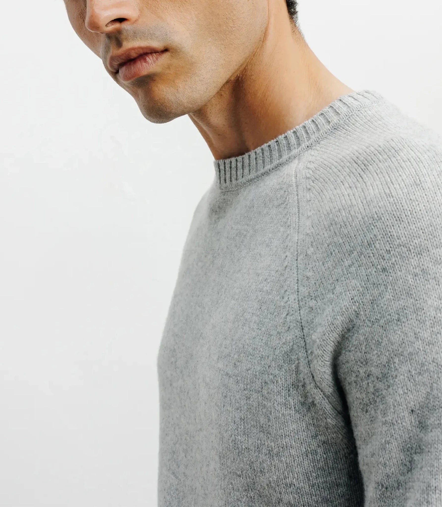 Pull en laine col rond gris chiné - IZAC