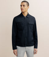 Blouson déperlant col chemise marine