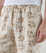 Bermuda avec taille élastiquée beige