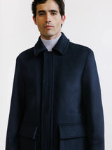 Manteau col chemise marine