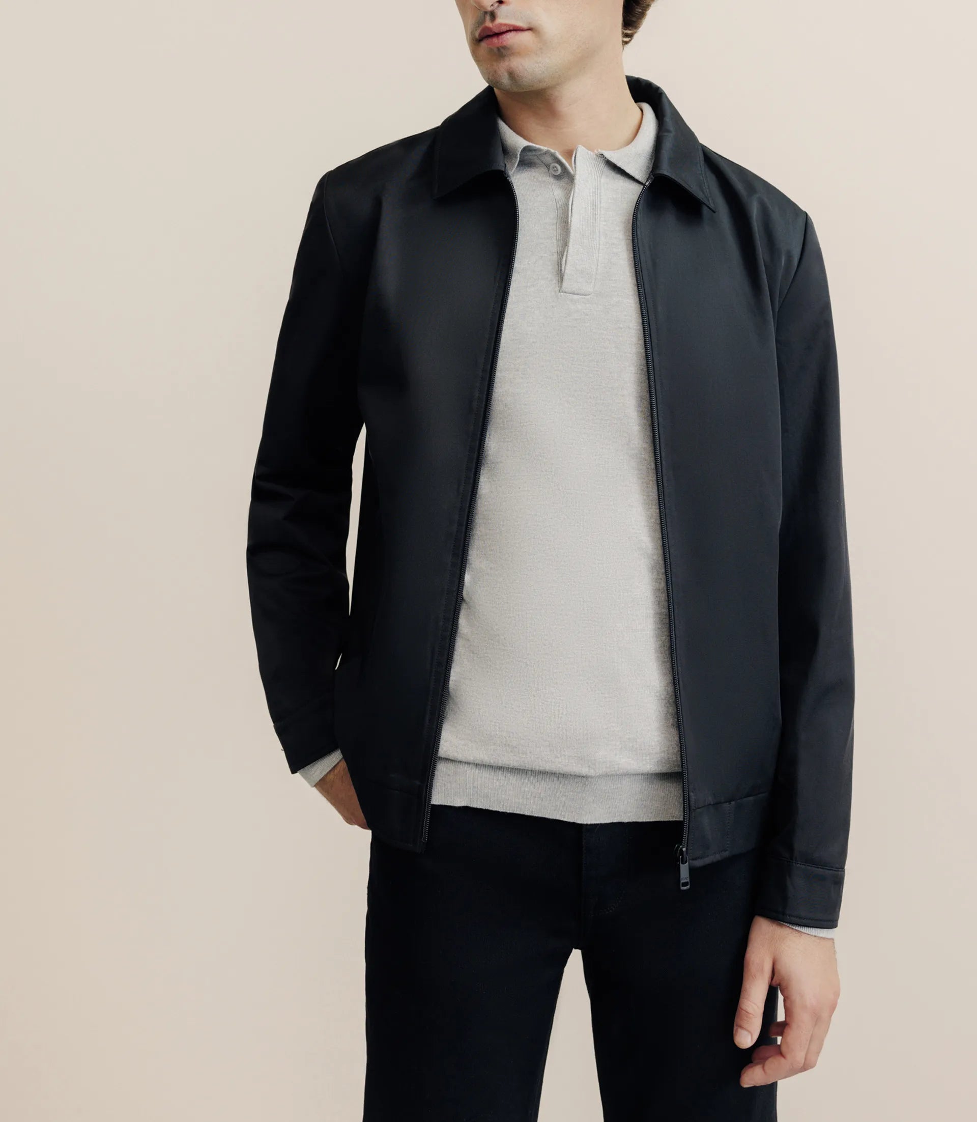 Blouson col chemise noir - IZAC