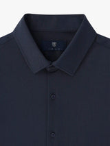 Chemise slim en maille jersey marine