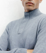 Pull col montant 100% cachemire indigo