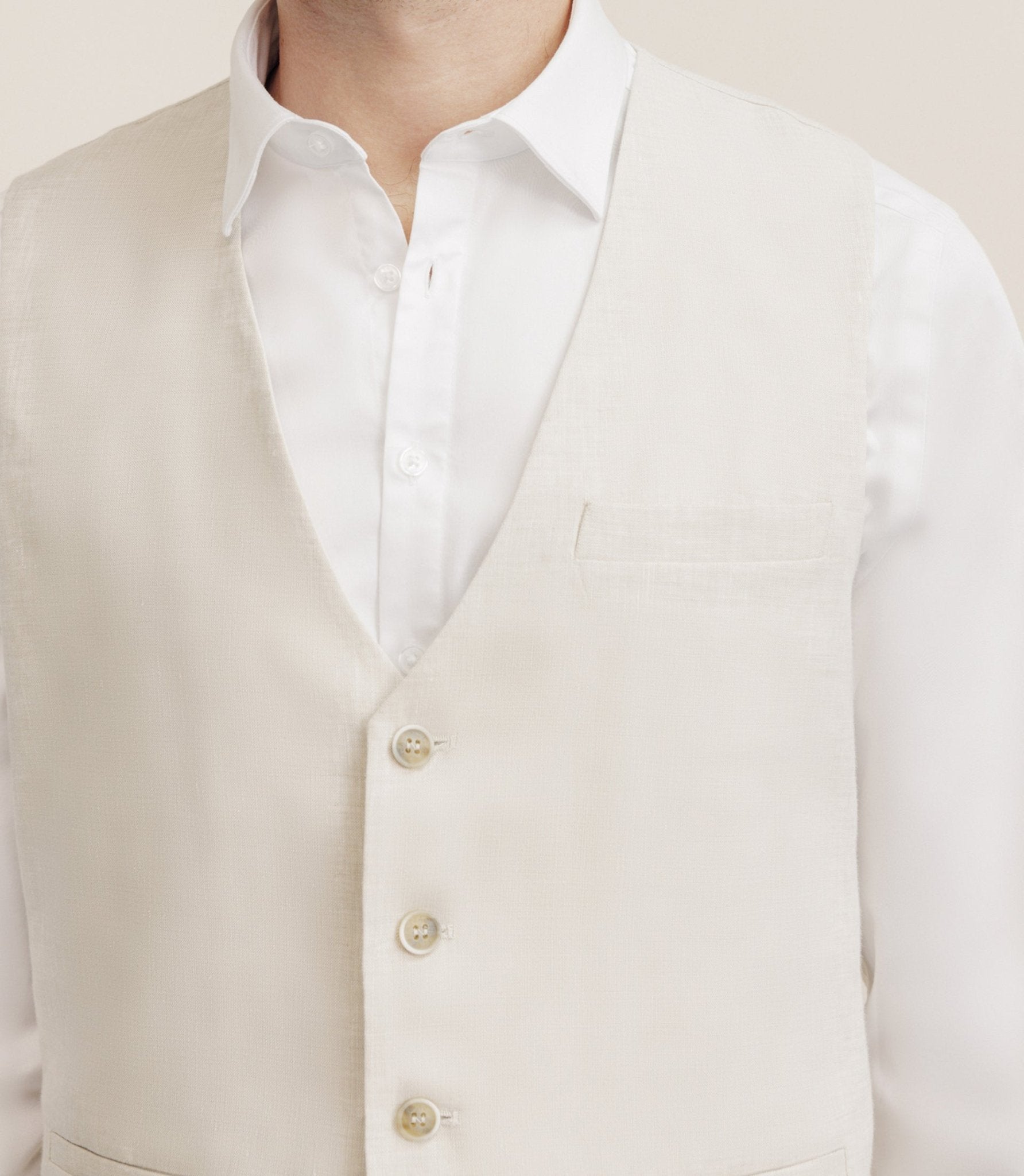 Gilet 100% lin beige - IZAC