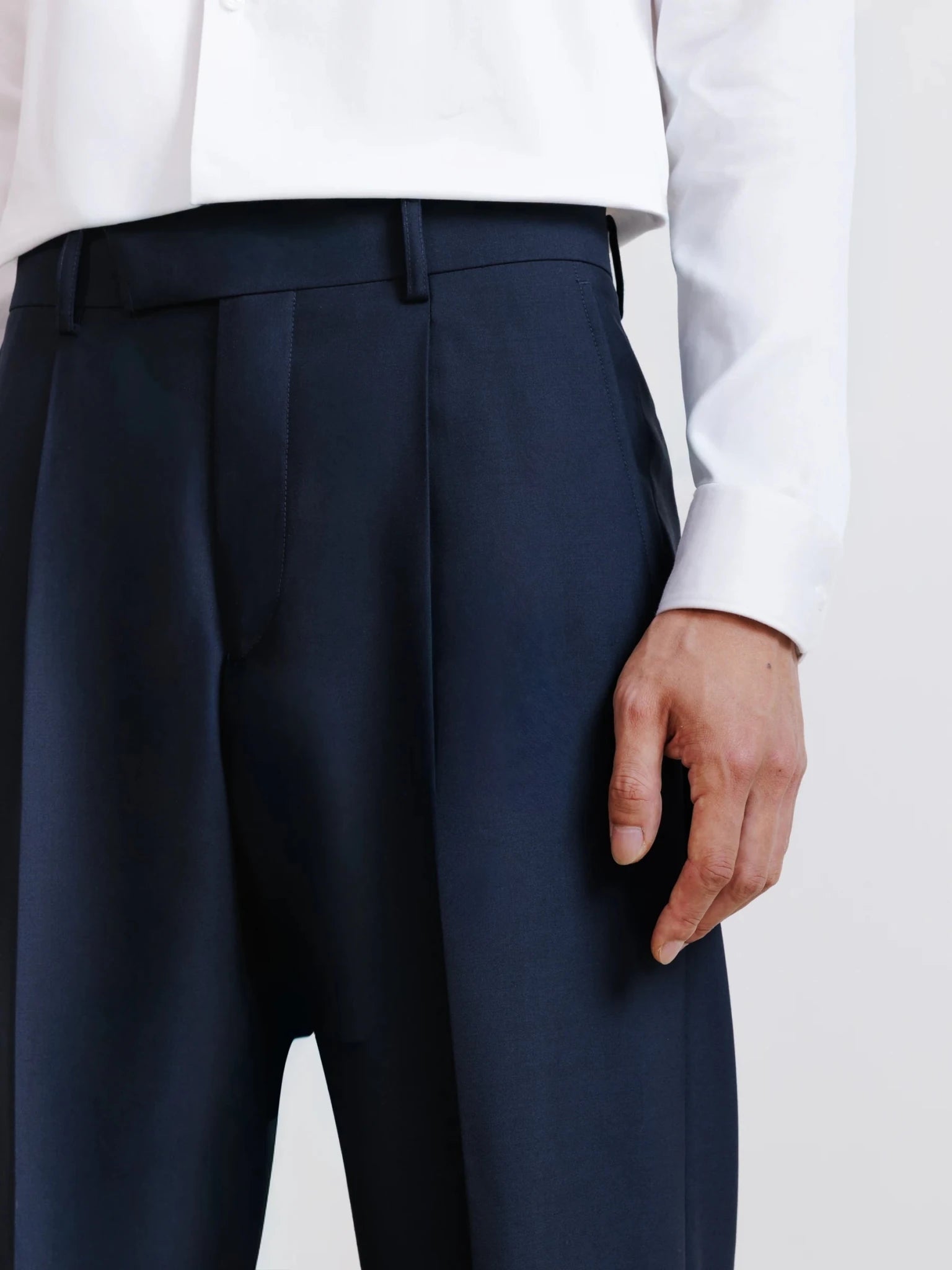 Pantalon taille haute marine - IZAC