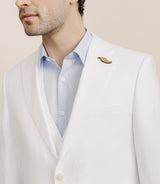 100% white separable linen city jacket