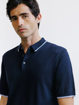 Polo en maille marine