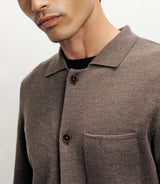 Cardigan overshirt in chatain knit
