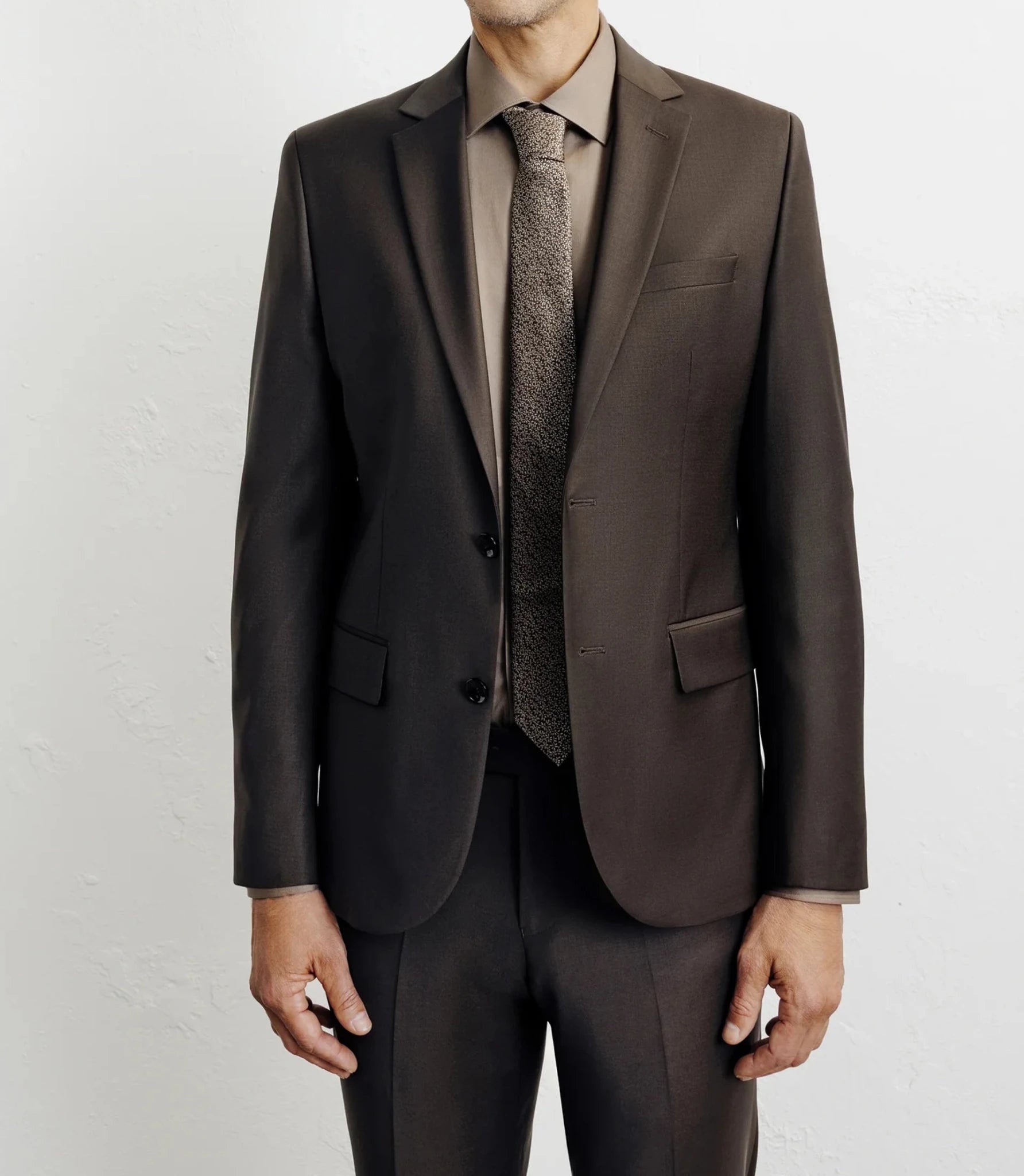 Brown 2-button wool suit