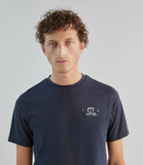 T-shirt col rond avec print marine - IZAC