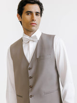 City vest in taupe majority wool