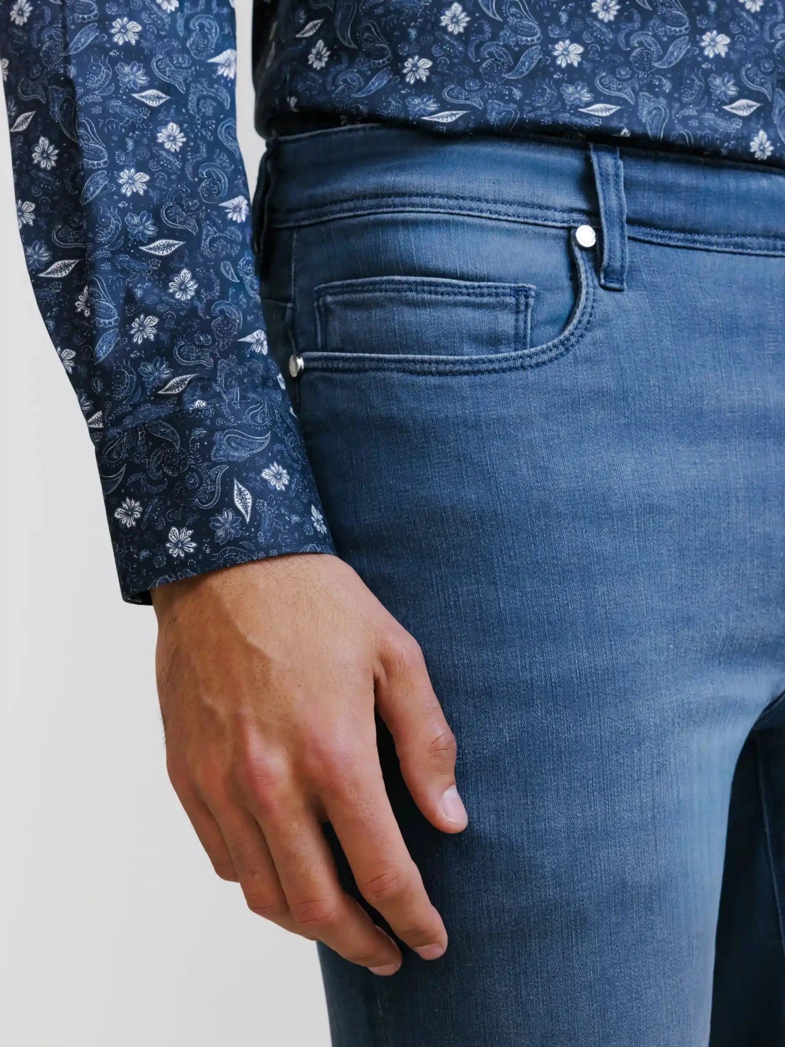 Jean 5 poches slim bleu - IZAC