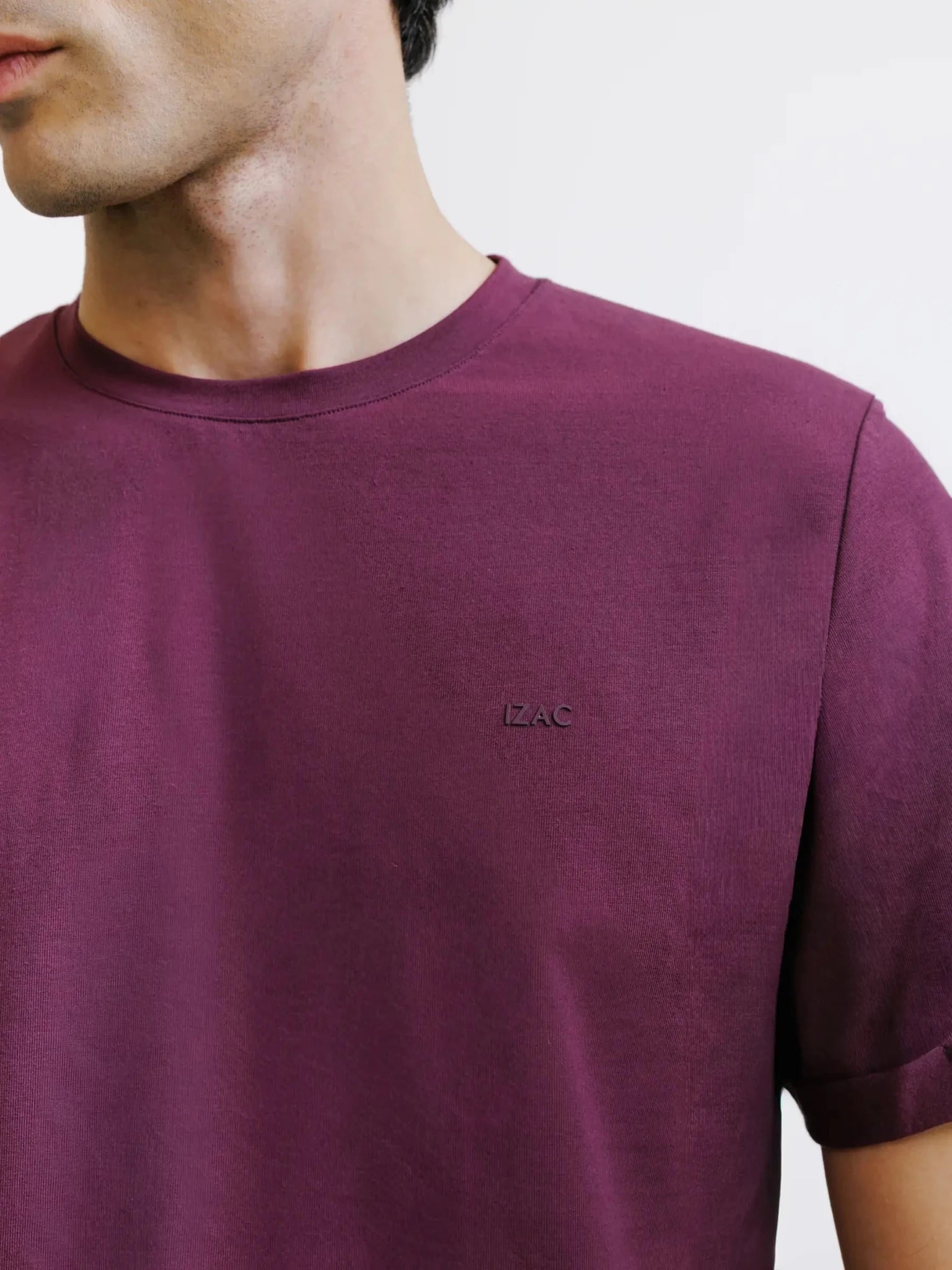 T-shirt col rond bordeaux - IZAC
