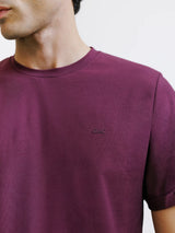 T-shirt col rond bordeaux