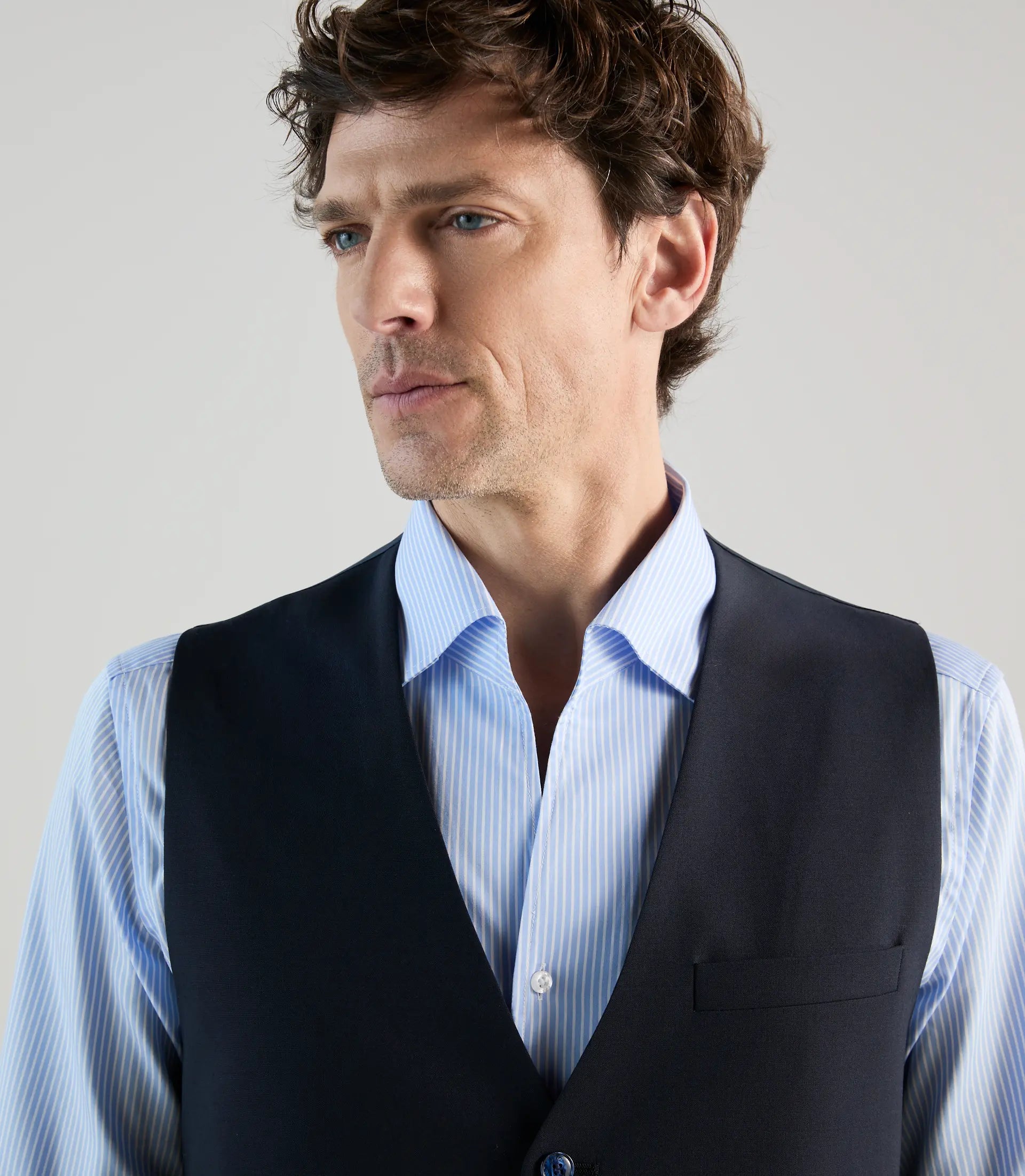 Gilet ville 100% laine bleu marine - IZAC