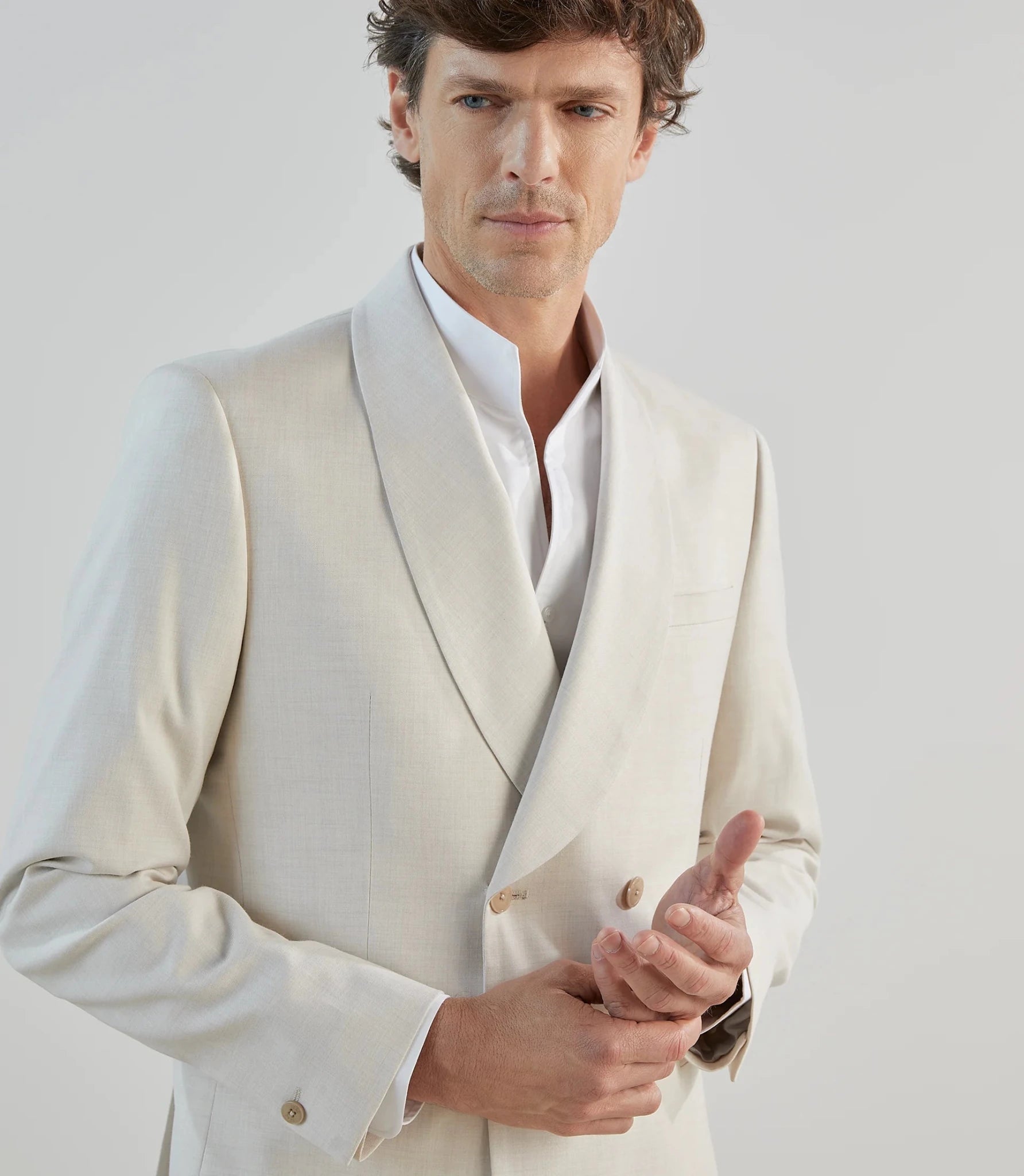 Costume croisé écru - IZAC