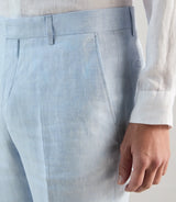City trousers 100% linen sky blue