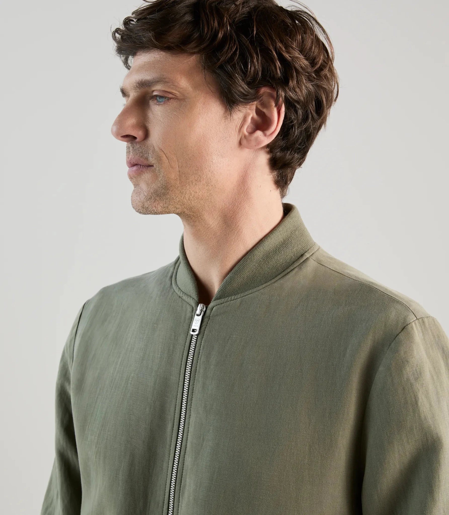 Blouson col teddy kaki