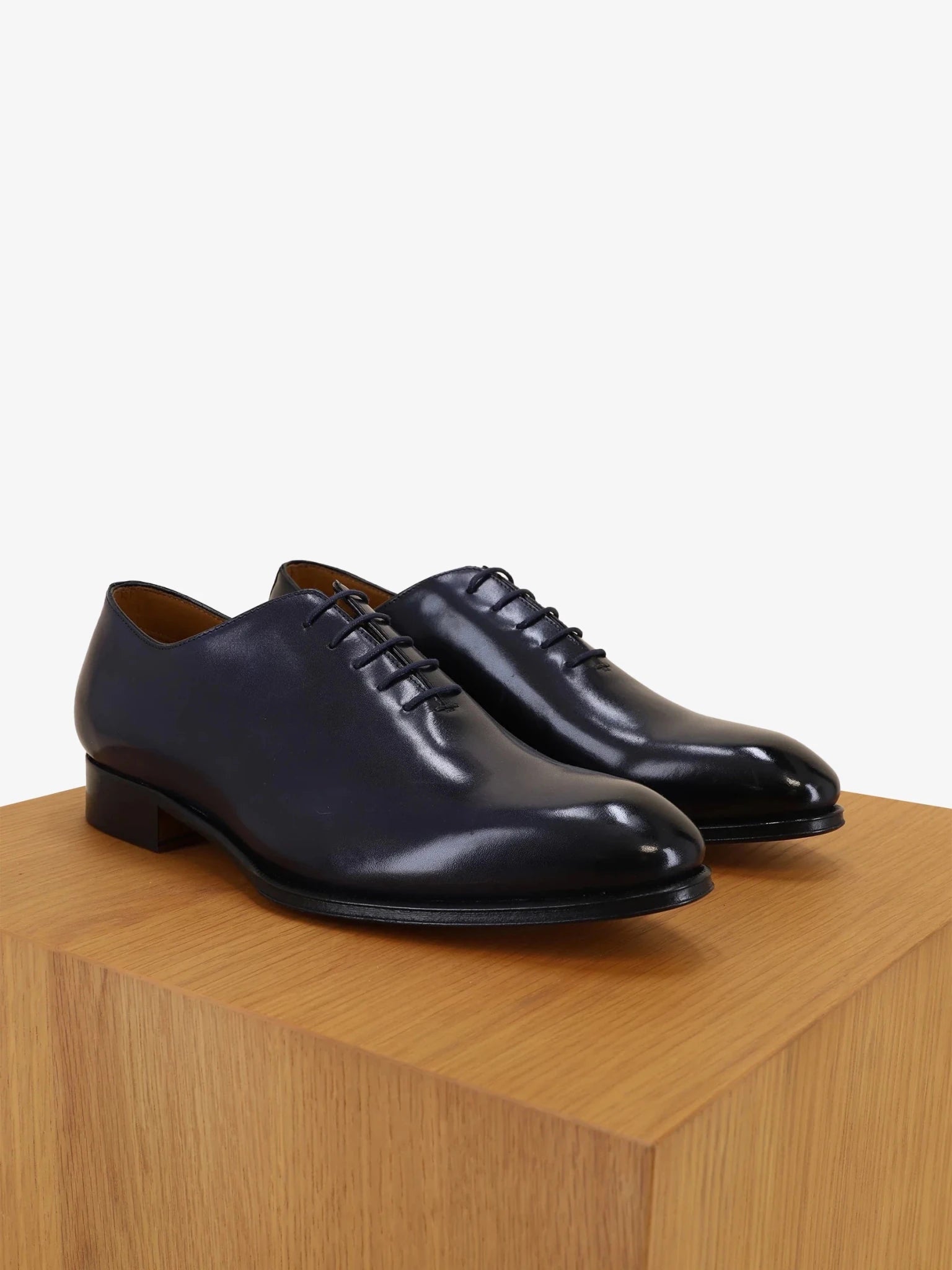 Richelieu en cuir marine