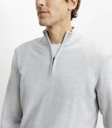 Mottled gray half-zip sweater
