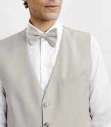 Beige majority woolen city vest