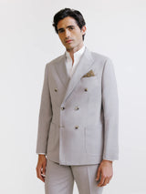 Beige double-breasted suit