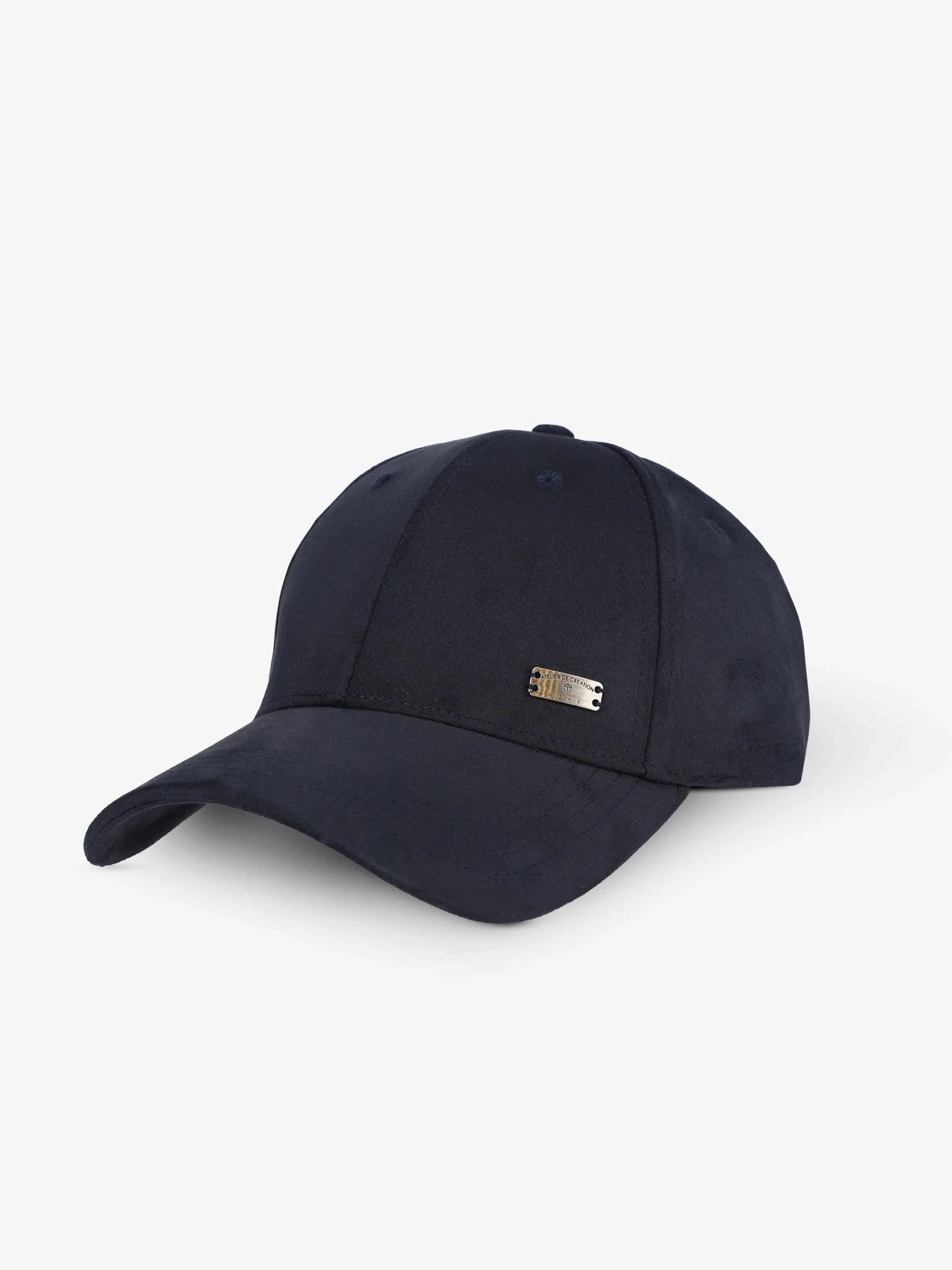 Casquette unie en suede marine