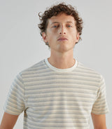 T-shirt col rond écru à rayures - IZAC