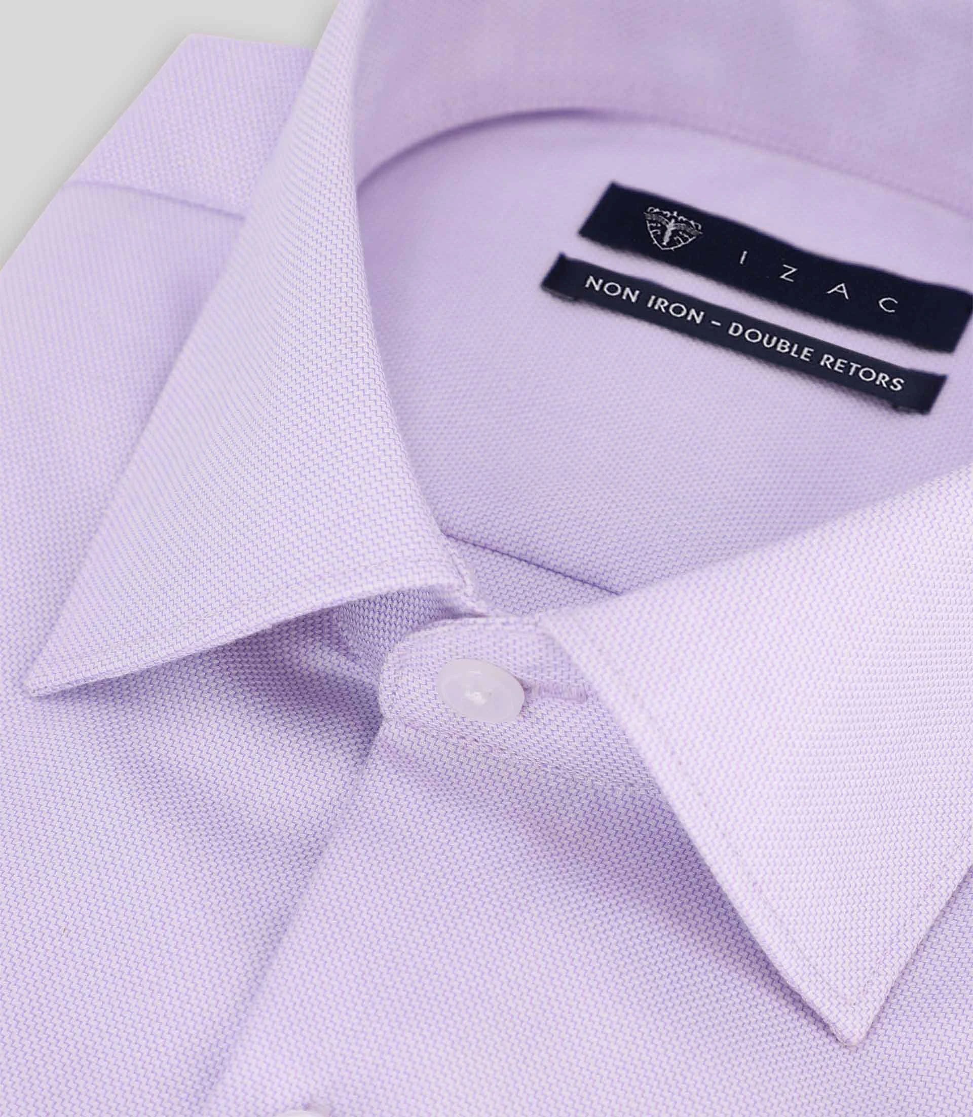 Chemise non iron mauve - IZAC