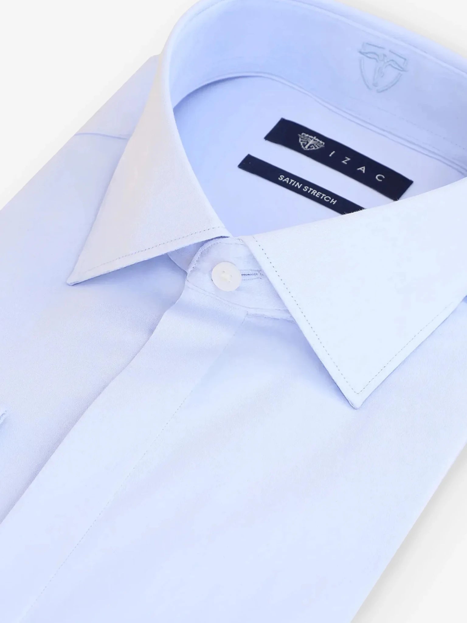 Chemise ville satin de coton ciel