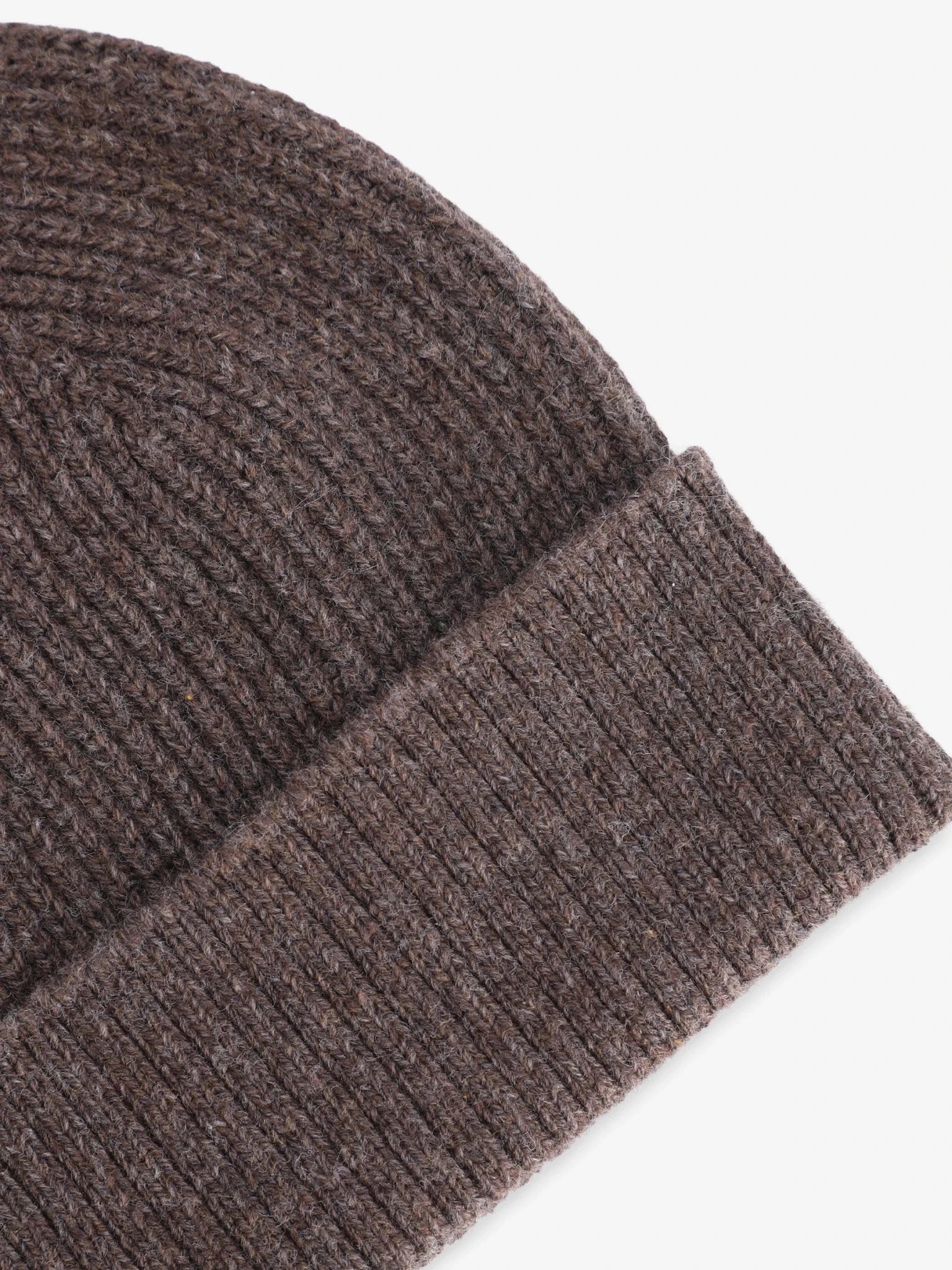 Bonnet en maille côtelée marron - IZAC