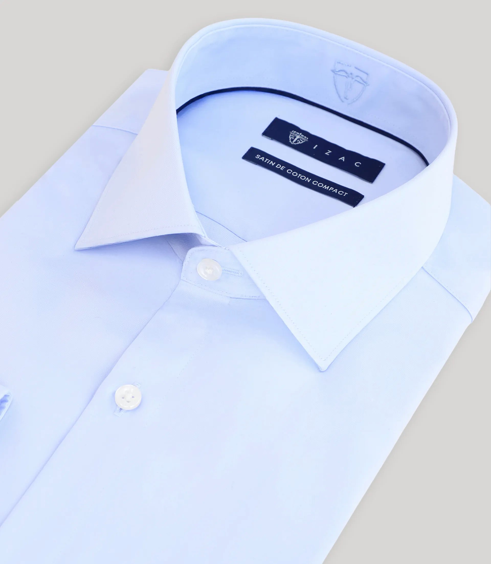 Chemise en satin de coton ciel - IZAC