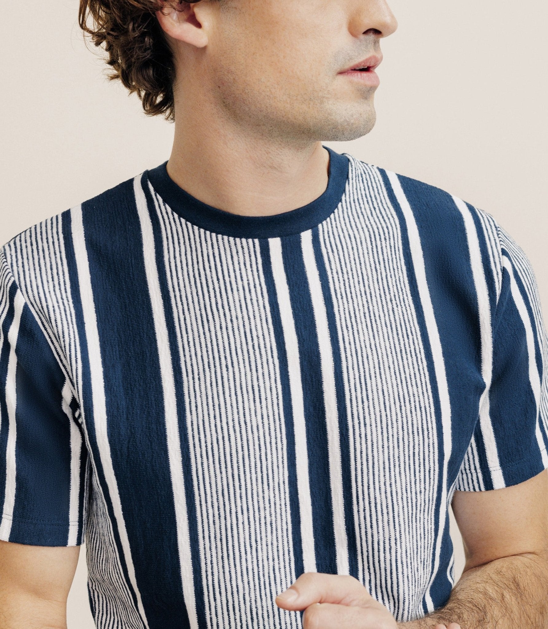 T-shirt manches courtes rayé marine - IZAC