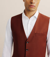Gilet ville en laine majoritaire terracotta - IZAC