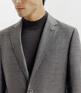 Costume à carreaux 2 boutons taupe