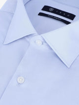 Chemise slim en satin de coton ciel
