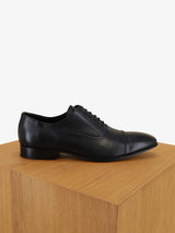 Black leather richelieu shoes