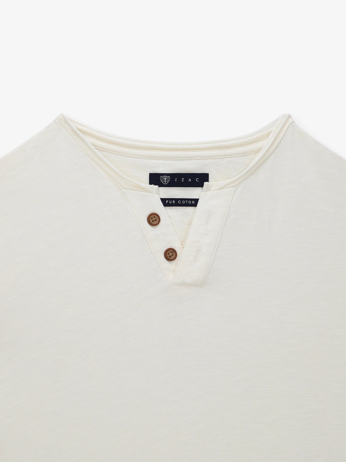 T-shirt col tunisien écru - IZAC